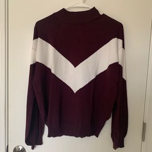 Maroon and white sweater